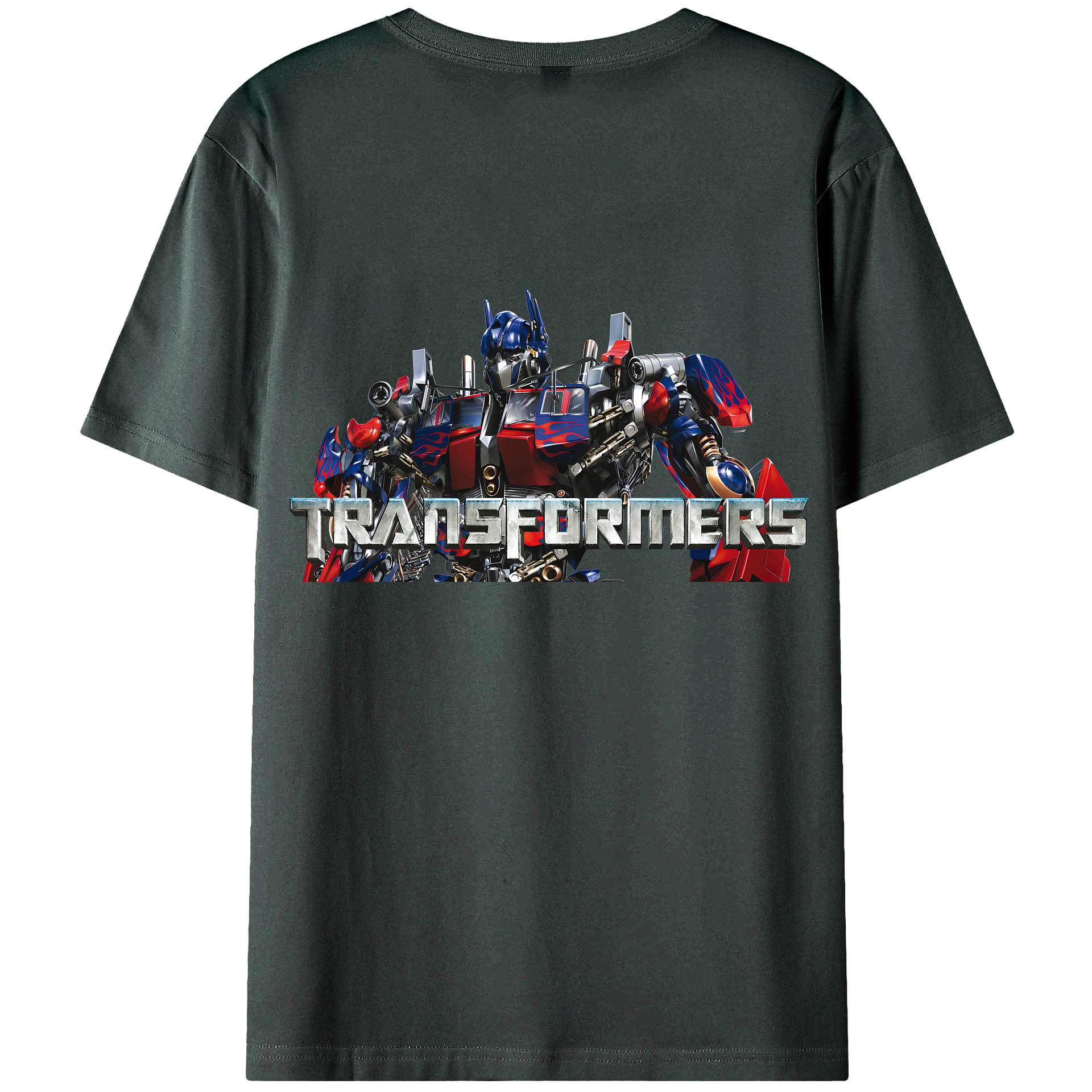 （画像用） Transformers トランスフォーマー 綿100％ メンズ半袖Tシャツ（バックプリント） 通気性